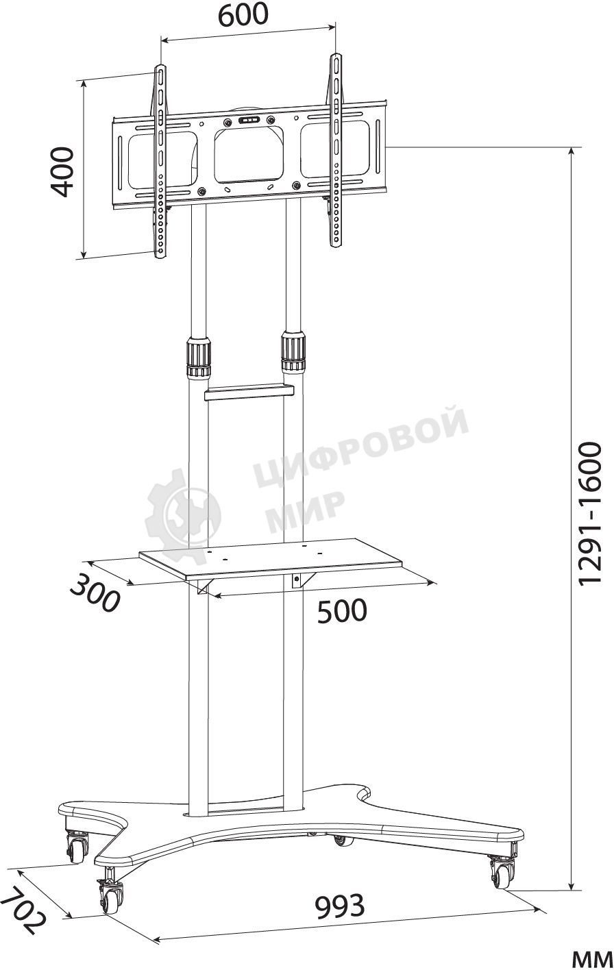 Стойка для телевизора Cactus CS-ST31 черный 37
