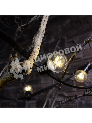 Гирлянда Neon-night LED Galaxy Bulb String 10м, черный каучук, 30 лампx6 LED теплый белый, влагостойкая IP65