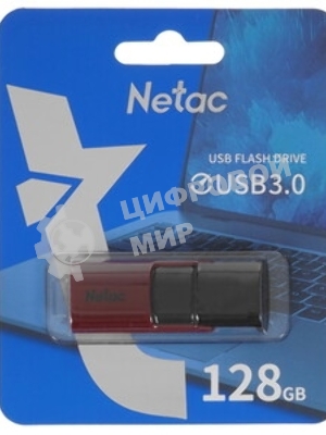 Флешка USB Netac U182 Blue (NT03U182N-128G-32BL), 128Gb, USB 3.0, R/W 70/30, белый/синий