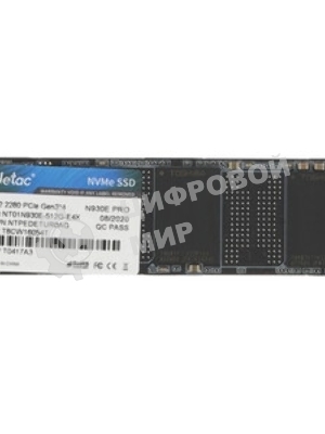 Накопитель SSD Netac N930E Pro, 512Gb, PCIe 3.0 x4, M.2 2280, NVMe, R/W 2080/1700