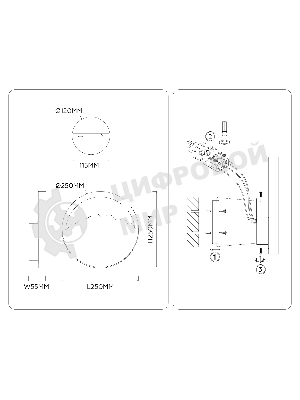 Настенный светильник Ambrella light LH53613 BS/BK латунь/черный 9W 3000K D250*55