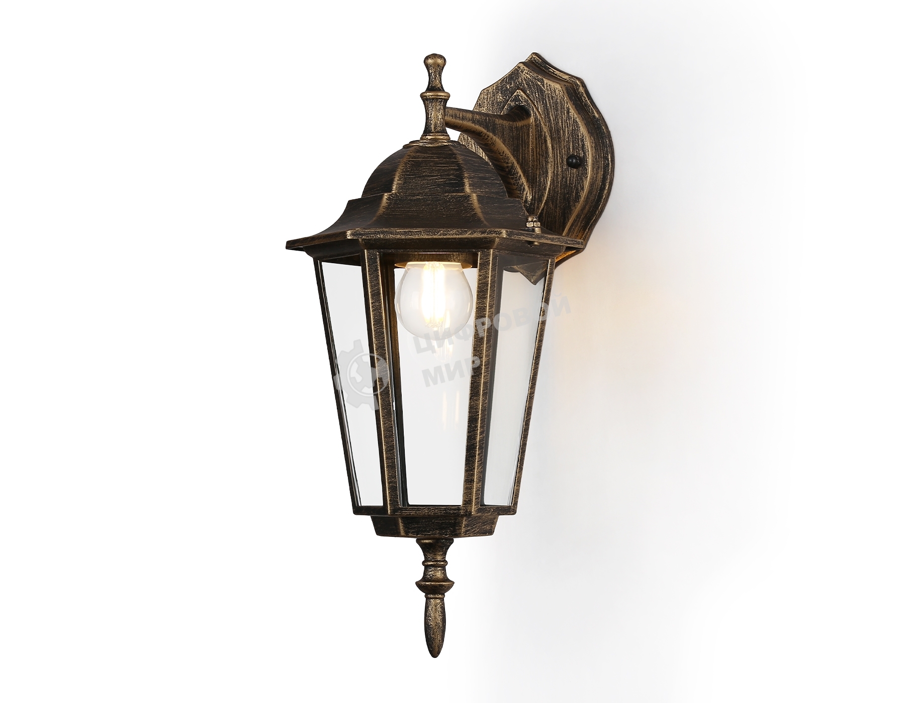 Уличный настенный светильник Ambrella light ST2019 GD/BK/CL золото/черный/прозрачный IP54 E27 max 40W 360*150*210