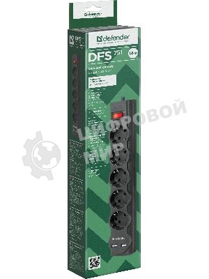 Сетевой фильтр Defender 1.8M DFS 751 5OUTL.