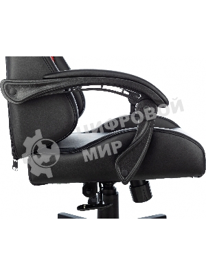 Кресло Zombie GAME TETRA черный/красный, экокожа, 120 кг, механизм качания