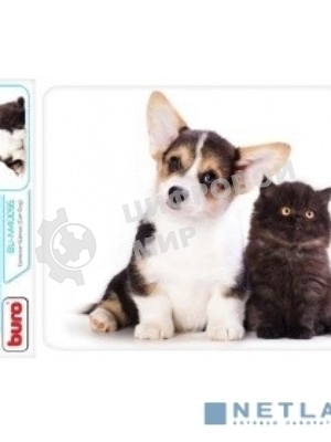 Коврик для мыши Buro BU-M40095 рисунок/котенок и щенок