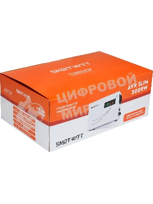 Настенный стабилизатор напряжения SMARTWATT AVR SLIM 500RW (100W - 260W, 500VA, 0.5 кВт, 50 Гц, розеток — 1, LED-диспле