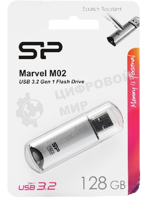 Флешка USB R/W 128Gb Type-A USB 3.2 Gen 1, Silver, Blue