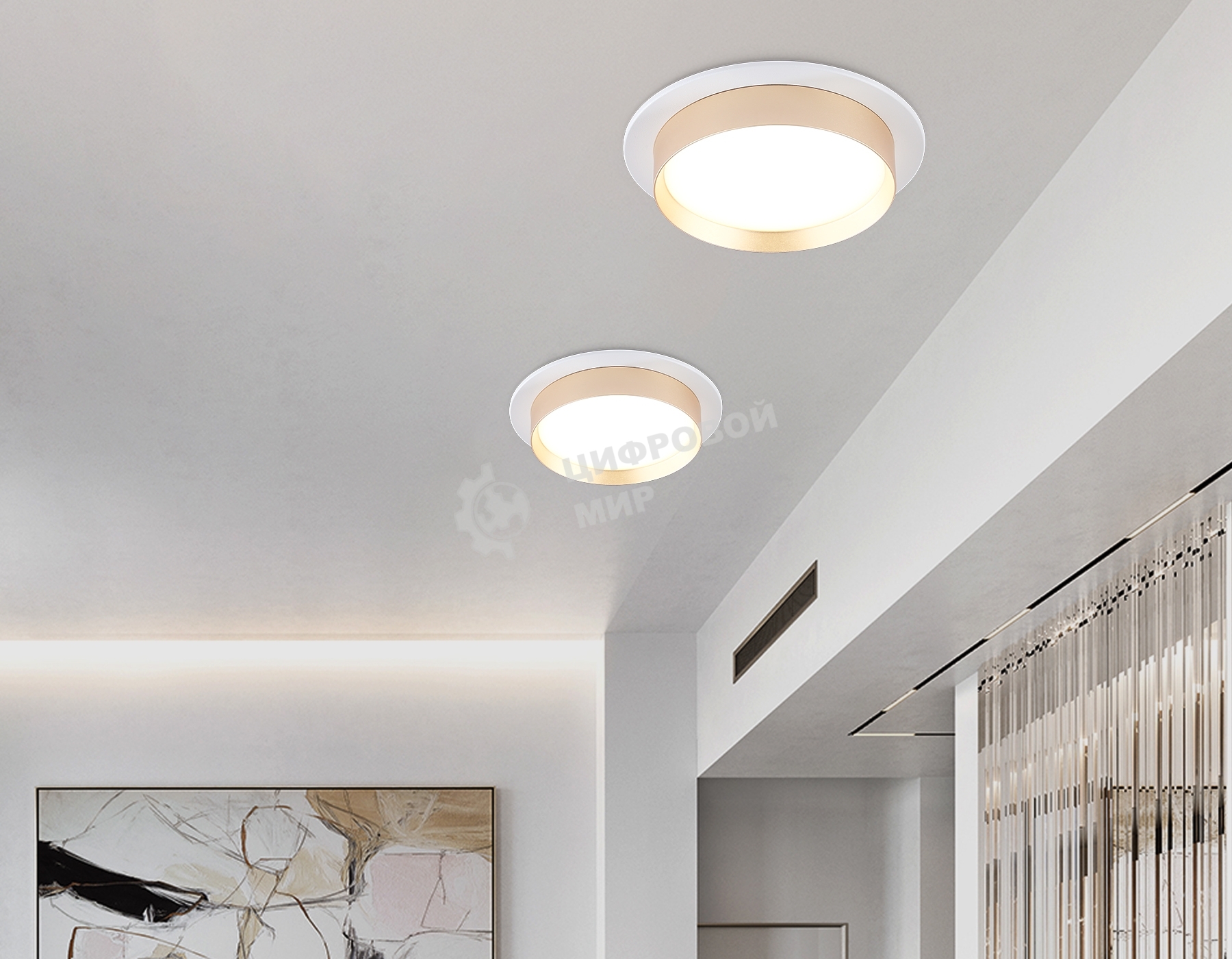 Светильник Ambrella light TN5226 WH/GD белый/золото GX53 max 12W D110*35