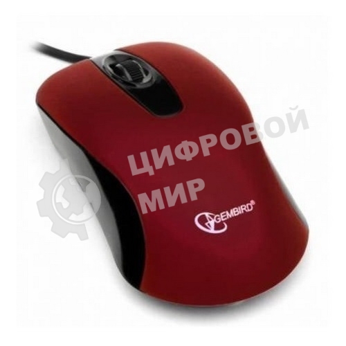 Мышь проводная Gembird MOP-400-R красный, 1000 dpi, USB, кнопки - 3