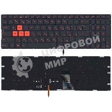 Клавиатура для ноутбука Asus GL702 черная с красной подсветкой