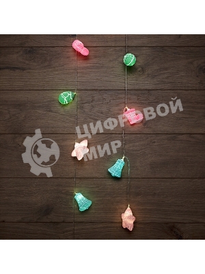 Гирлянда светодиодная универсальная 100 LED БЕЛЫЙ 10 метров, прозрачный ПВХ, с контроллером