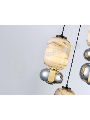 Подвесной светодиодный светильник Ambrella light LH11036/3 BK/MG/SM черный/мраморно-серый/дымчатый 40W 3000K D410*2050