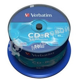 Диск CD-R Verbatim 700Mb 52x Cake Box (50шт) (43351)