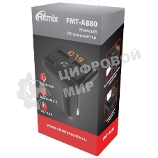 Автомобильный FM-модулятор Ritmix FMT-A880 черный MicroSD BT USB (80001662)