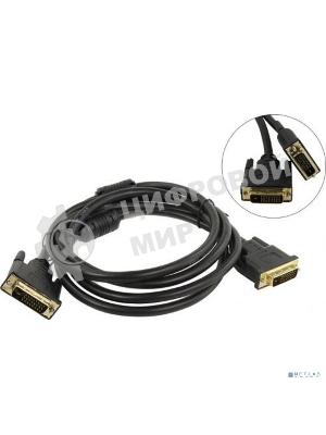 Кабель DVI-D--DVI-D Dual link 25M/25M, экран, феррит.кольца, 1.8м Telecom TCG441D-1.8M