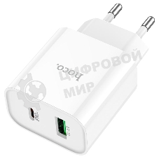 Блок питания (сетевой адаптер) HOCO C80A Plus, QC3.0, 20W, белый