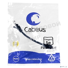 Шнур коммутационный Cabeus, Cat.5e, неэкр., U/UTP, RJ45/RJ45, PVC, AWG24, 0.15м, черный