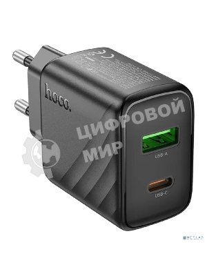 Сетевое зарядное устройство Hoco 30Вт, 3А, QC3.0/PD, 1хUSB, 1хType-C, CS23A, черный, коробка