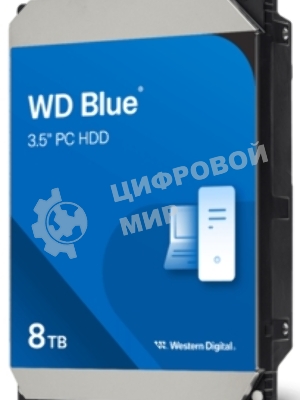 Жесткий диск WD SATA-III 8Tb WD80EAAZ Desktop Blue (5640rpm) 256Mb 3.5