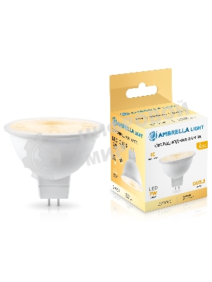 Лампа светодиодная	Ambrella light 170713 LED MR16 7W IC GU5.3 2700K 175-265V 38°