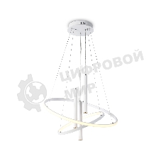Подвесной светодиодный светильник Ambrella light FL5371/2+3 WH белый 93W 3000K/4200K/6400K+4200K D600/400*1200 (ПДУ ИК)