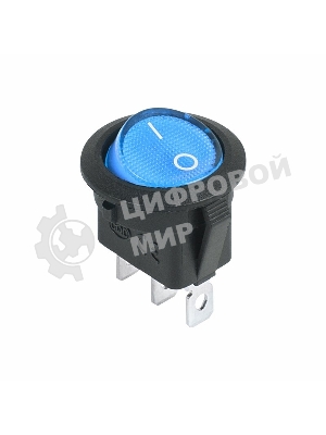 Выключатель клавишный Rexant круглый 12V 20А (3с) ON-OFF синий с подсветкой