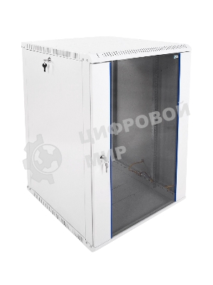 Шкаф телекомм. настенный разборный 15U (600х650) дверь стекло, черный