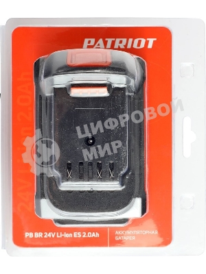 Батарея аккумуляторная Li-ion для шуруповертов Patriot серии The One, Модели: BR 241Li/h, Емкость аккумулятора: 2,0 Ач, Напряжение: 24В