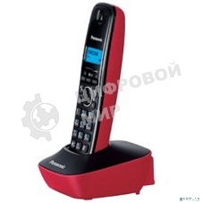 Телефон беспроводной (DECT) Panasonic KX-TG1611RUR (красный) АОН, Caller ID,12 мелодий звонка,подсветка дисплея,поиск трубки