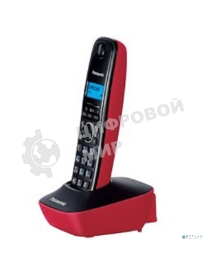 Телефон беспроводной (DECT) Panasonic KX-TG1611RUR (красный) АОН, Caller ID,12 мелодий звонка,подсветка дисплея,поиск трубки