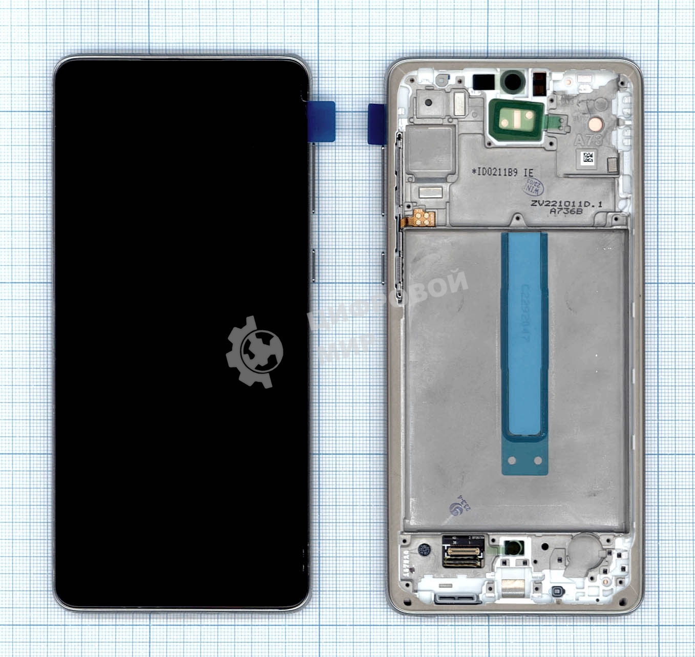 Дисплей для Samsung Galaxy A73 SM-A736B белый с рамкой