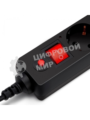 Сетевой фильтр Buro 300MDP-5-B 5м (3 розетки) черный (коробка)