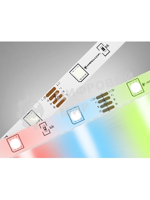 Светодиодная лента Ambrella light GS4301 5050 30Led/ 7.2W m/ 24V IP20 RGB/ 5000*10*1.87mm (4 конт.)