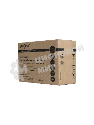 Источник бесперебойного питания ExeGate Power Smart ULB-800 LCD 800VA, черный, 2 евророзетки, USB