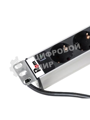 Блок розеток Rem-16 с инд., 9 Shuko, 16A, алюм., 19