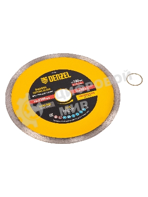 Диск алмазный сплошной Denzel супертонкий, 180 х 25,4 мм, горячее прессование, мокрое резание