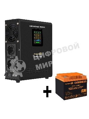 Комплект источника бесперебойного питания Exegate EX295995RUS + батарея 40Aч EX282979RUS 1шт (инвертор, синус, для котла, настенный) ExeGate FineSine SX-500.LCD.AVR.2SH <500VA/300W, чистая синусоида, цветной LCD-дисплей, AVR, 2*Schuko, линейно-интерактивный, крепление настенное/универсальное, черный> + батарея ExeGate HR 12-40 (12В, 40Ач) 1шт