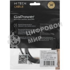 Кабель GoPower miniDisplayPort (m)-DisplayPort (m) 1м ver.1.4 черный Premium Zip-Lock c подвесом (1/