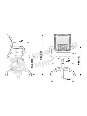 Кресло Бюрократ CH-695N/BLACK черный, сетка, 120 кг, механизм качания