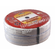 Кабель коаксиальный Rexant DG 113, Cu/Al/Cu, 75%, 75 Ом, бухта 100 м, белый