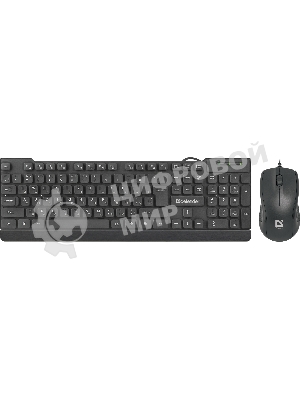 Комплект клавиатура+мышь Defender York C-777 проводной, USB, 1000 DPI, чёрный