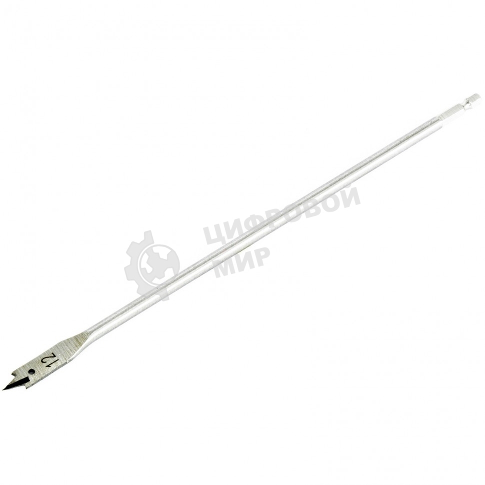 Сверло по дереву Matrix перовое удлиненное, 12 х 300 мм, 6-гранный хвостовик