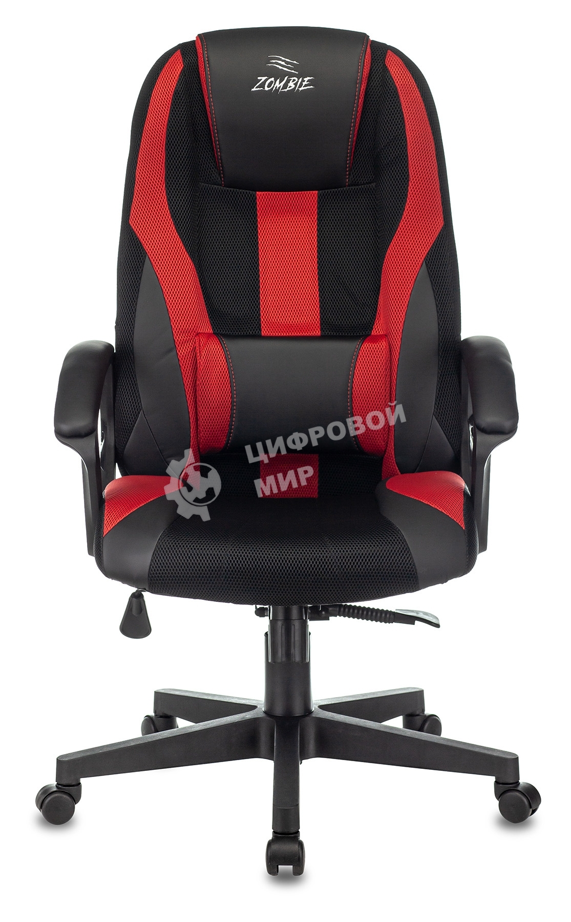 Кресло игровое Zombie 9 черный/красный, искусст.кожа/ткань, крестовина пластик