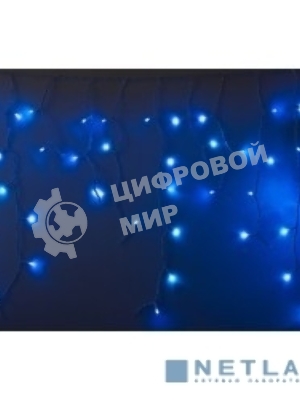 Гирлянда Neon-night Айсикл (бахрома) светодиодный, 4,8 х 0,6 м, белый провод, 230 В, диоды синие, 176 LED