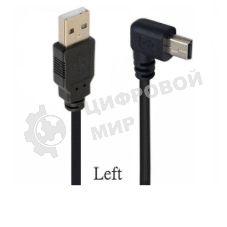 Кабель USB Type A на Mini USB угол влево 3 м