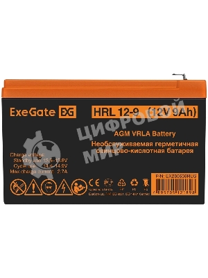 Батарея для ИБП ExeGate EX285659RUS HRL 12-9 (12V 9Ah 1234W, клеммы F2)