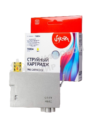 Картридж струйный Sakura C13T08044011 (T0804) для Epson, желтый, 7,4 мл.