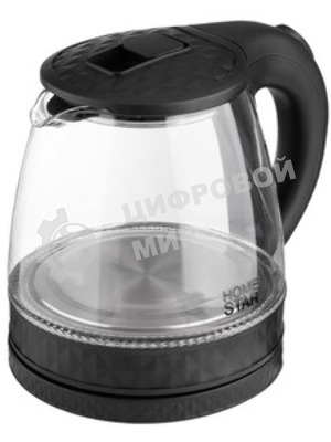Чайник электрический Homestar HS-1053 1.2 л, стекло/пластик, черный