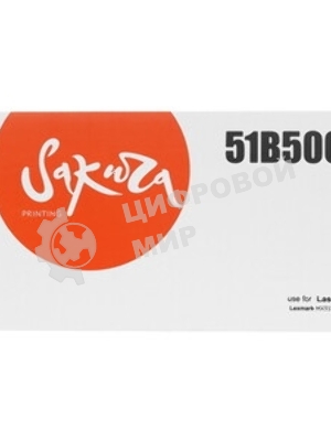 Картридж Sakura 51B5000 для Lexmark, черный, 2500 к.