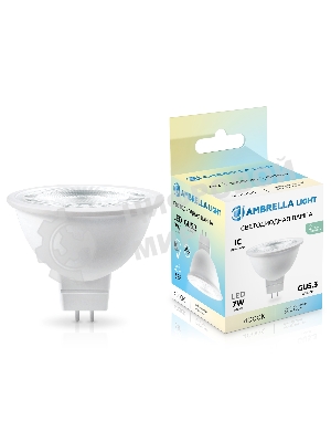 Лампа светодиодная Ambrella light 170714 LED MR16 7W IC GU5.3 4000K 175-265V 38°